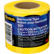 Scotch&reg; Barricade Tape Caution 3" English Yellow