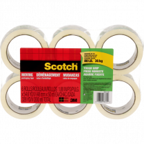 Scotch&reg; Tough Grip Moving Packaging Tape 48 mm x 50 m Clear 6/pkg