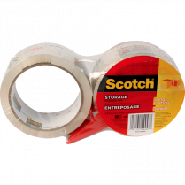 Scotch&reg; 3610 Storage Tape with Dispenser 48 mm x 50 m Clear 2/pkg