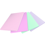Post-it&reg; 100% Recycled Paper Super Sticky Notes Lined 4" x 6" Assorted Wanderlust Pastel Colours 4 pads/pkg