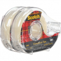 Scotch&reg; Transparent Tape Dispenser Pack 3/4" (19mm x 32.9m) 2/pkg
