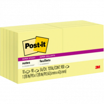 Post-it&reg; Super Sticky Notes 2" x 2" Yellow 10/pkg