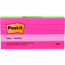 Post-it&reg; Notes Lined 3" x 3" Poptimistic 6/pkg