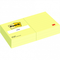 Post-it&reg; Notes 3" x 3" Lined Yellow 6/pkg