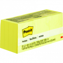 Post-it&reg; Notes 1-1/2" x 2" Yellow 12/pkg