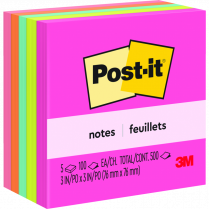 Post-it&reg; Notes 3" x 3" Poptimistic 5/pkg