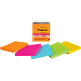 Post-it&reg; Super Sticky Notes 3" x 3" Energy Boost 5/pkg