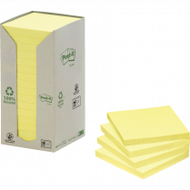 Post-it&reg; Recycled Note Tower 3" x 3" Yellow 16/box