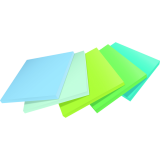Post-it&reg; 100% Recycled Super Sticky Notes 3" x 3" 70 sheets per pad Assorted Oasis Colours 5 pads/pkg