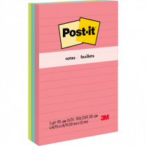 Post-it&reg; Notes Lined 4" x 6" Poptimistic 3/pkg