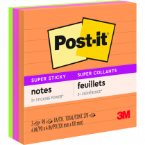 Post-it&reg; Super Sticky Notes 4" x 4" Rio De Janeiro 3/pkg