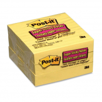 Post-it&reg; Super Sticky Notes Lined 4" x 4" Yellow 3/pkg