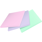 Post-it&reg; 100% Recycled Paper Super Sticky Notes Lined 4" x 4" 70 sheets per pad Assorted Wanderlust Pastel Colours 3 pads/pkg