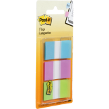 Post-it&reg; Flags 1" 20 sheets per pad, Bright Blue, Purple, Bright Green 3 pads/pkg