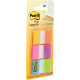 Post-it&reg; Flags 1" 20 sheets per pad Electric Glow&trade; Colours 3 pads/pkg