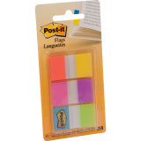 Post-it&reg; Flags 1" 20 sheets per pad Electric Glow&trade; Colours 3 pads/pkg