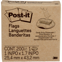 Post-it&reg; Desk Grip Flag Dispenser 1" 200 flags per dispenser Red