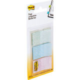 Post-it&reg; Designer Flags 1" 20 Flags x 3 dispensers/pkg Assorted Pastel Gradient Colours 