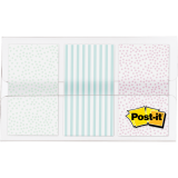 Post-it&reg; Designer Flags 1" 20 Flags x 3 dispensers/pkg Assorted Pastel Gradient Colours 