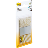 Post-it&reg; Designer Flags 1" 20 Flags 3 dispensers/pkg Assorted Metallic Colours