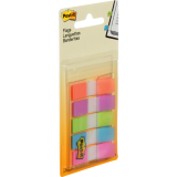 Post-it&reg; Flags 1/2" 20 flags per pad Assorted Bright Colours 5 pads/pkg