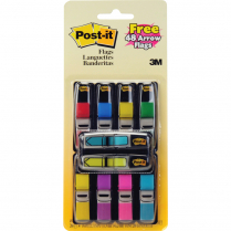 Post-it&reg; Flags Value Pack with 48 Bonus Arrow Flags 1/2" 35 flags x 8 dispensers/pkg Assorted Colours