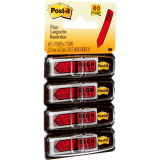 Post-it&reg; Mini Flags Sign Here Arrow Action Set 1/2" x 1-11/16" 20 flags x 4 dispensers/pkg Red