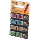 Post-it&reg; Mini Flags Sign Here Arrow Action Set 1/2" x 1-11/16" 30 flags x 4 dispensers/pkg Assorted Colours