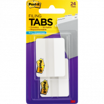 Post-it&reg; Filing Tabs Flat 2" x 1-1/2" White 2/pkg
