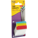 Post-it&reg; Filing Tabs Angled 2" x 1-1/2" Primary Colours 6 tabs per pad 4 pads/pkg