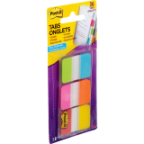 Post-it&reg; Tabs 1" 12 Tabs per Pad Assorted Colours 3 pads/pkg