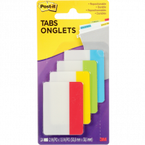 Post-it&reg; Filing Tabs 2" x 1-1/2" 6 tabs per pad Primary Colours 4 pads/pkg