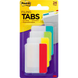 Post-it&reg; Filing Tabs 2" x 1-1/2" 6 tabs per pad Primary Colours 4 pads/pkg