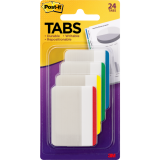 Post-it&reg; Filing Tabs Flat 2" x 1-1/2" Assorted 6 tabs/pad 4 pads/pkg