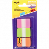 Post-it&reg; Tabs 1" Pink, Green, Orange 3/pkg