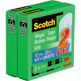 Scotch&reg; Magic&trade; Invisible Tape Refill 1/2" (12.7mm x 32.9m) 2/pkg