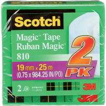 Scotch&reg; Magic&trade; Invisible Tape Refill 3/4" (19mm x 25m) 2/pkg