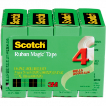 Scotch&reg; Magic&trade; Invisible Tape Refill 3/4" (19mm x 25.4m) Clear 4/pkg