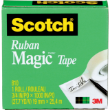 Scotch&reg; Magic&trade; Invisible Tape Refill 3/4" (19mm x 25.4m) Clear 4/pkg