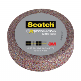 Scotch Expressions Glitter Tape Multi Coloured 15mm x 5m