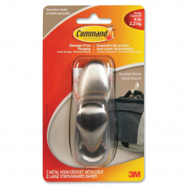 Command&trade; Forever Classic Adhesive Metal Large Hook with Brushed Nickel Finish