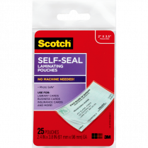Scotch&trade; Self-Laminating Pouches Card Protectors 25/pkg