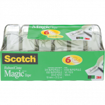 Scotch&reg; Magic&trade; Invisible Tape Dispensers 3/4" (19mm x 21.5m) Clear 6/pkg
