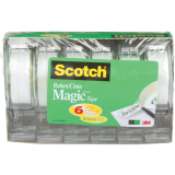 Scotch&reg; Magic&trade; Invisible Tape Dispensers 3/4" (19mm x 21.5m) Clear 6/pkg