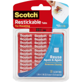 Scotch&reg; Restickable Mounting Tabs 1" x 1" Clear 18/pkg