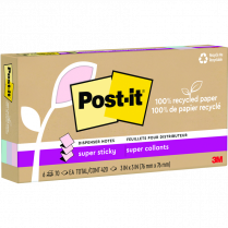 Post-it&reg; Recycled Super Sticky Pop-Up Notes 3" x 3" Wanderlust Colours 6/pkg