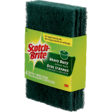 Scotch-Brite&reg; Heavy Duty Scouring Pads 4" x 6" Green 4/pkg