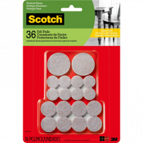 Scotch&trade; Felt Pads Assorted Sizes 36/pkg