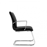 Offices To Go&trade; Ultra Guest Chair Medium Back Luxhide Bonded Leather Black