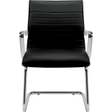 Offices To Go&trade; Ultra Guest Chair Medium Back Luxhide Bonded Leather Black